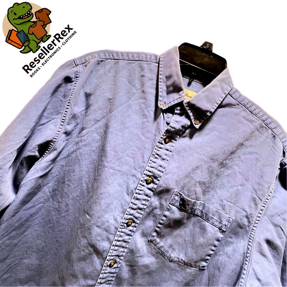 Mens Eddie Bauer‎ Long Sleeve Button Up Shirt Blue Casual  Mens Small